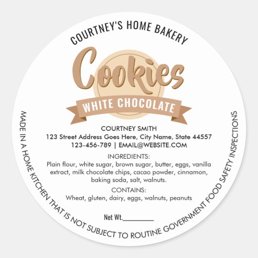 Modern Cookies Label Cottage Bakery Packaging (Voorkant)