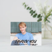 Modern Cool Afstuderen Bedankt Foto Aankondigingskaart (Staand voorkant)