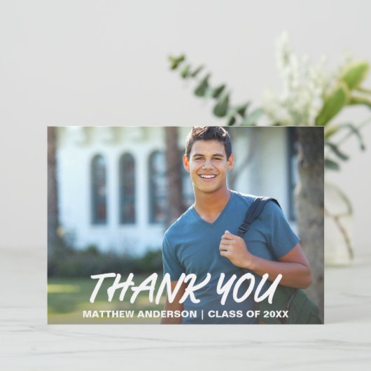 Modern Cool Afstuderen Dank u Kaart W (Staand voorkant)