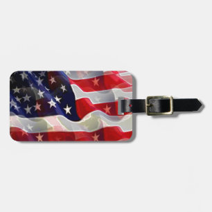 Modern Cool American Flag Bagagelabel