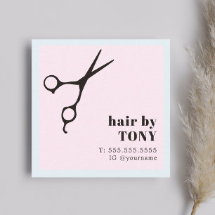 Modern Cool Black Roos Blue Hair Stylist Vierkante Visitekaartje