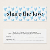 Modern Cool Blue Hearts Beauty Salon Mini Visitekaartjes (Voorkant /achterkant)