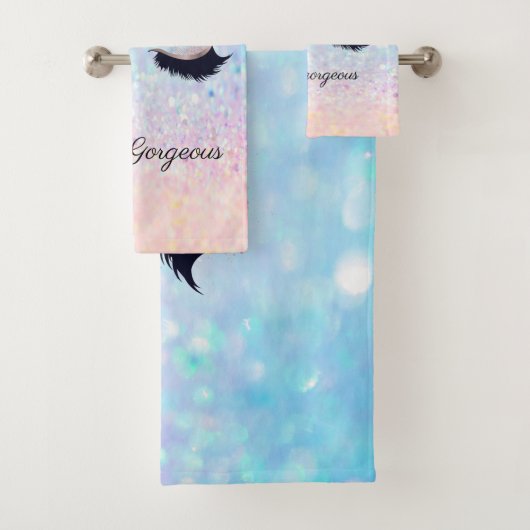 Modern Cool Bokeh Ombre Faux Lashes Bad Handdoek (Insitu)
