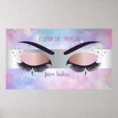 Modern Cool Bokeh, Stripe, Faux Lashes Poster (Voorkant)