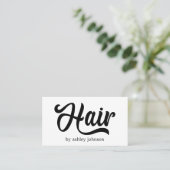 Modern Cool Bold Zwart Wit Haar Salon Visitekaartje (Staand voorkant)