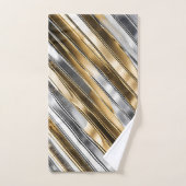 Modern, cool, chic, silver and gold stripe pattern (Serviette à main)