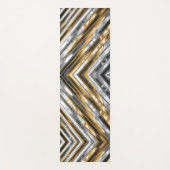 Modern, cool, chic, silver and gold stripe pattern yogamat (Voorkant)