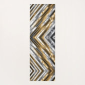 Modern, cool, chic, silver and gold stripe pattern yogamat (Achterkant)