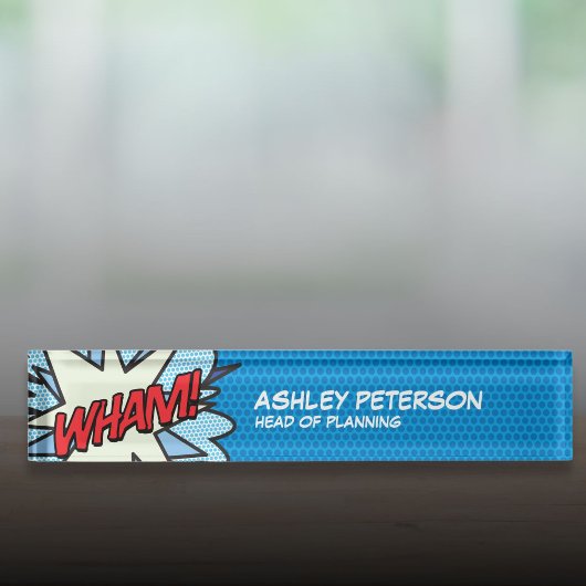 Modern Cool Comic Book Pop Art Flash WHAM Naambordje