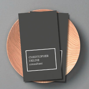 Modern Cool Dark Grey Consultant Visitekaartje