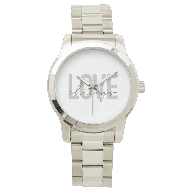 Modern, cool, eenvoudig, minimaal, design Love Chi Horloge (Voorkant)