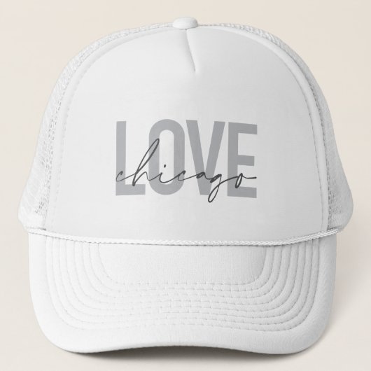 Modern, cool, eenvoudig, minimaal, design Love Chi Trucker Pet (Voorkant)