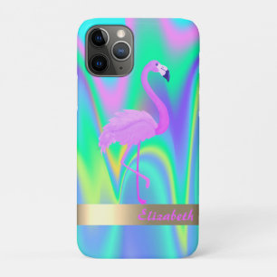 Modern Cool Flamingo Holographic - Persoonlijk iPhone 11 Pro Hoesje
