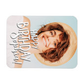 Modern Cool Fun Custom Foto Verjaardag Groet Magneet (Horizontaal)
