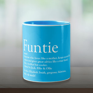 Modern Cool Funtie tante Auntie Definition Tweekleurige Koffiemok
