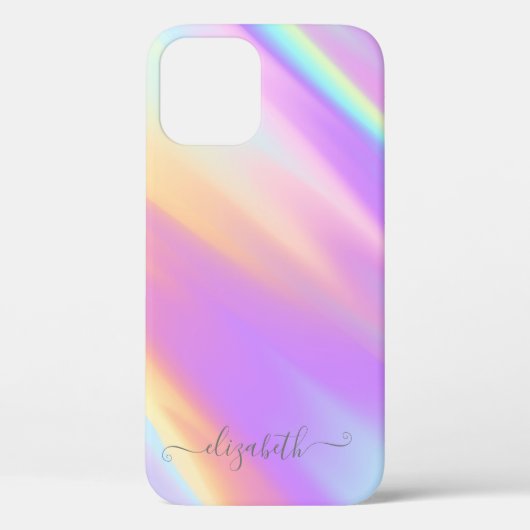 Modern Cool Girly Elegant Holographic Case-Mate iPhone Case (Achterkant)