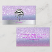 Modern Cool Glitter Bokeh Ombre Lips Visitekaartje (Voorkant / Achterkant)