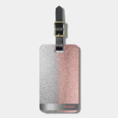 Modern Cool Glitter Bokeh Ombre Stripe Bagagelabel (Voorkant verticaal)