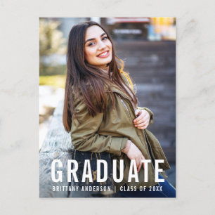 Modern Cool Graduation Party Photo W Invitation Uitnodiging Briefkaart