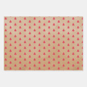 Modern Cool Kraft White Red Green Trees Inpakpapier Vel (Voorkant)