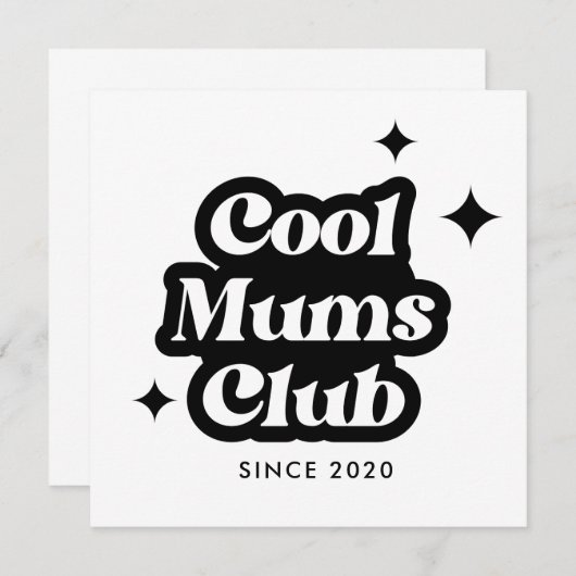 Modern Cool moeders club Retro  Groovy (Voorkant / Achterkant)