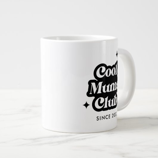 Modern Cool moeders club Retro Groovy Extra Grote Beker (Voorkant rechts)