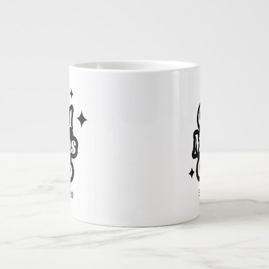 Modern Cool moeders club Retro  Groovy Extra Grote Beker (Voorkant)