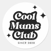 Modern Cool moeders club Retro  Groovy Ronde Sticker (Voorkant)