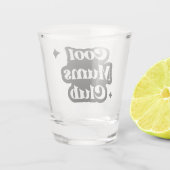 Modern Cool moeders club Retro Groovy Shot Glas (Achterkant)