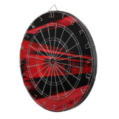 Modern, cool motief concept in rood en zwart dartbord (Voorkant Rechts)