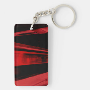 Modern, cool motief concept in rood en zwart sleutelhanger