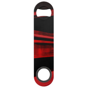 Modern, cool motief concept in rood en zwart speed flessenopener