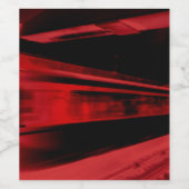 Modern, cool motief concept in rood en zwart wijn etiket (Enkel label)