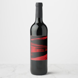 Modern, cool motief concept in rood en zwart wijn etiket