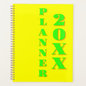 Modern Cool Neon Yellow Wekelijks en Maandelijks 2 Planner (Voorkant)