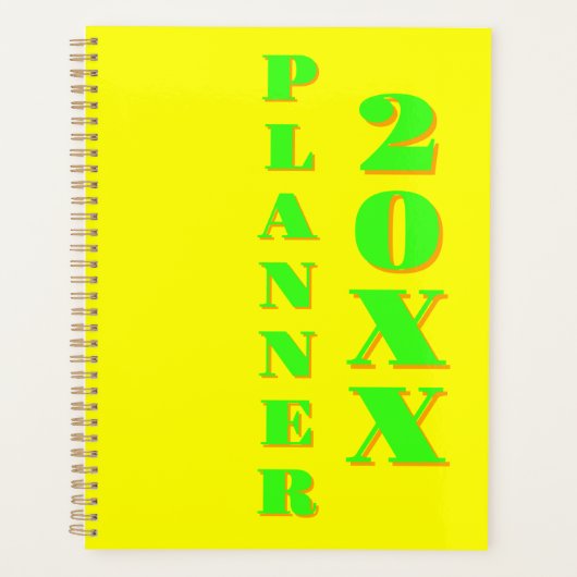 Modern Cool Neon Yellow Wekelijks en Maandelijks 2 Planner (Voorkant)