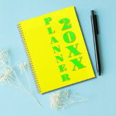 Modern Cool Neon Yellow Wekelijks en Maandelijks 2 Planner