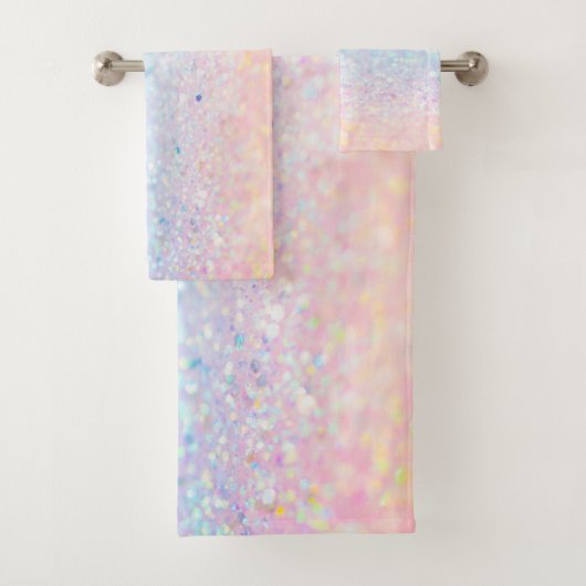 Modern Cool Ombre Glitter Bokeh Bad Handdoek (Insitu)
