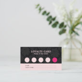Modern Cool Pink Black Lace Salon Loyalty Kaart (Staand voorkant)
