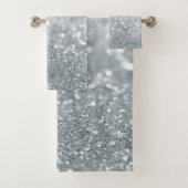Modern Cool Silver Glitter Bokeh Bad Handdoek (Insitu)