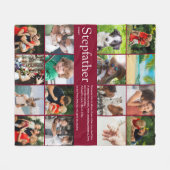 Modern Cool Stepfather Stepdad 16 Foto Collage Fleece Deken (Voorkant (Horizontaal))