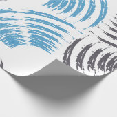Modern, cool, trendy blue abstract brush strokes cadeaupapier (Hoek)