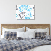 Modern, cool, trendy blue abstract brush strokes canvas afdruk (Insitu (Slaapkamer))