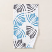 Modern, cool, trendy blue abstract brush strokes handdoek (Handdoek)