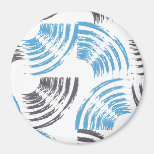 Modern, cool, trendy blue abstract brush strokes magneet