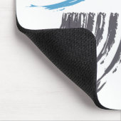 Modern, cool, trendy blue abstract brush strokes muismat (Hoek)