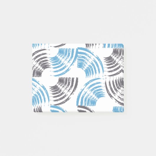Modern, cool, trendy blue abstract brush strokes post-it® notes (Voorkant)
