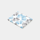 Modern, cool, trendy blue abstract brush strokes post-it® notes (Schuin)