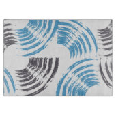 Modern, cool, trendy blue abstract brush strokes snijplank (Voorkant)