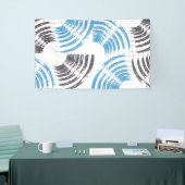 Modern, cool, trendy blue abstract brush strokes spandoek (Beurs)